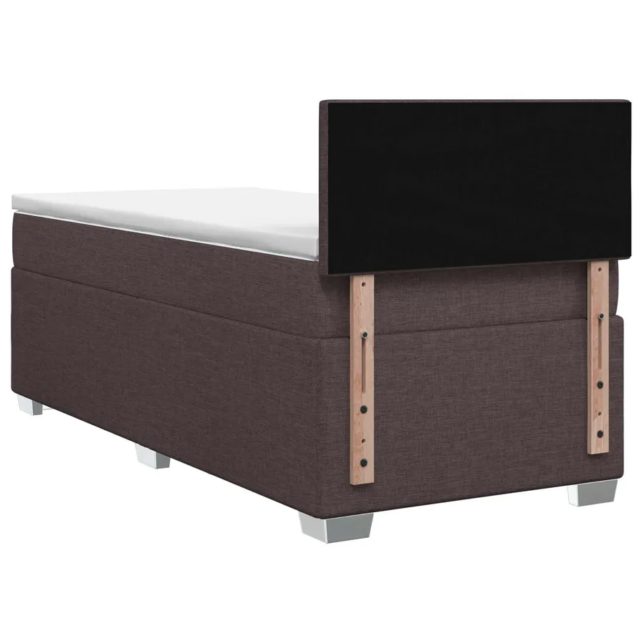 Lit boxspring avec matelas Marron foncé 90 x 200 cm Tissu - 7