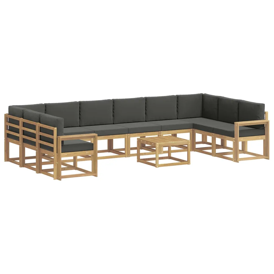 Ensemble de canapés d'extérieur 11 pcs Blanc et anthracite - 2