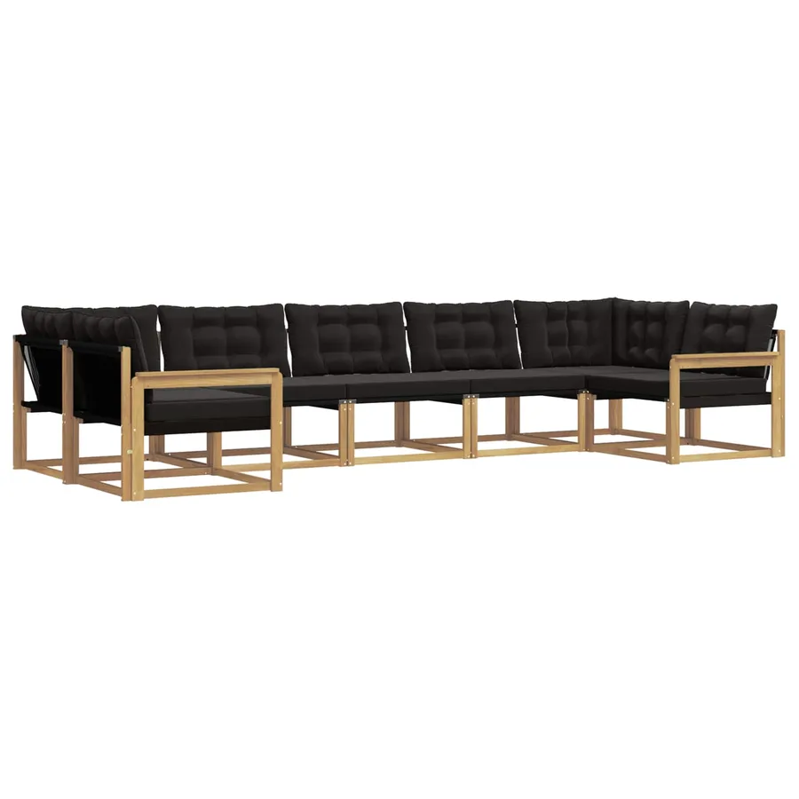 Ensemble de canapés d'extérieur 7 pcs Blanc et noir - 2