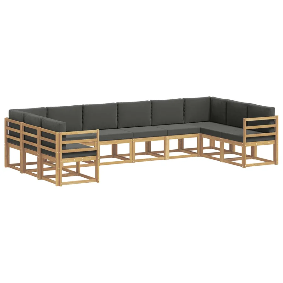 Ensemble de canapés d'extérieur 10 pcs Blanc et anthracite - 2