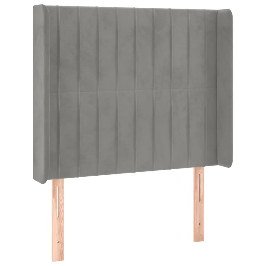 Sommier à lattes de lit matelas LED Gris clair 90x200cm Velours - 7