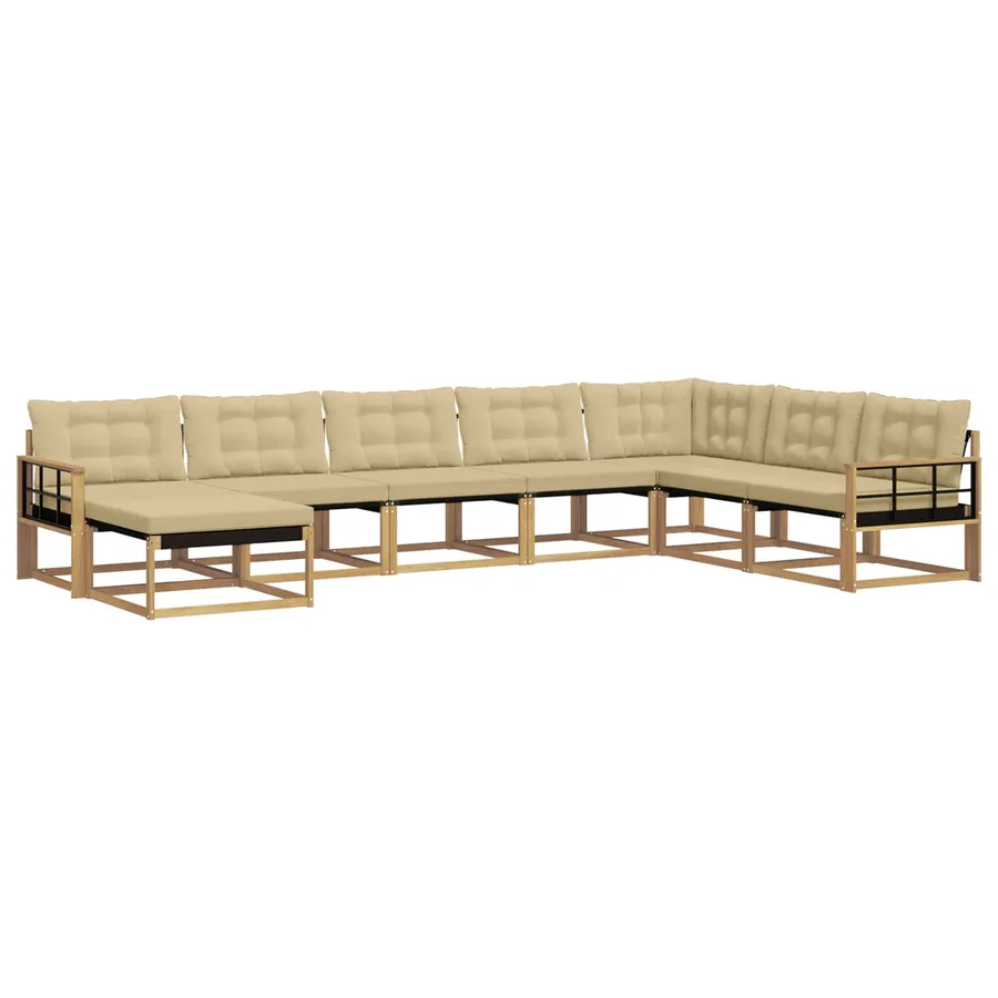 Ensemble de canapés d'extérieur 8 pcs Blanc et Beige - 2