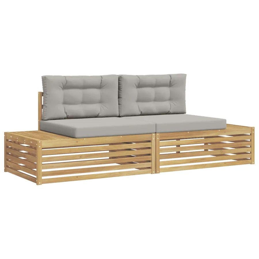 2 pcs Ensemble de canapés d'extérieur Polyester Blanc - 2