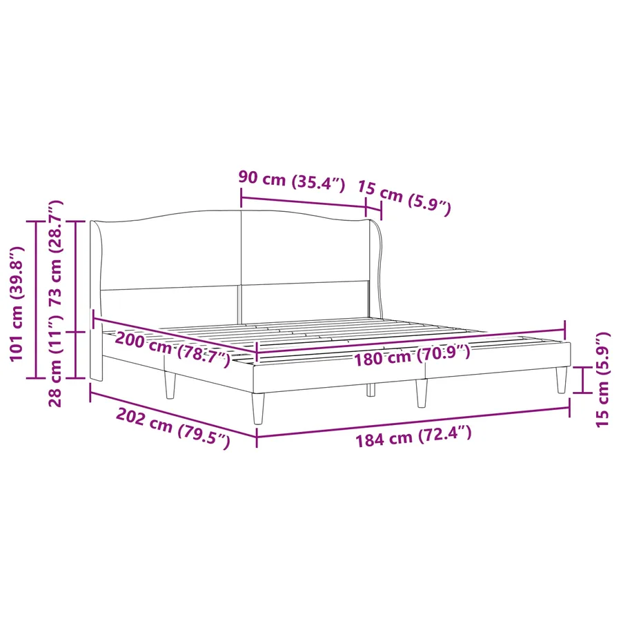 Cadre de lit avec rangement et tête de lit 2 pcs - 12