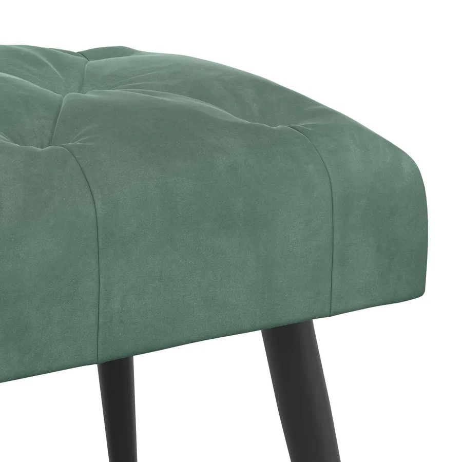 Banc avec capitonnage bouton Vert Mer 80 x 40 x 46 cm Velours - 6
