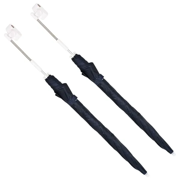 Parapluie avec pince 2 pcs Bleu marine Ø 105 x 86 cm