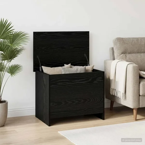 Coffre de rangement avec stockage Chêne noir 60 x 40 x 50 cm
