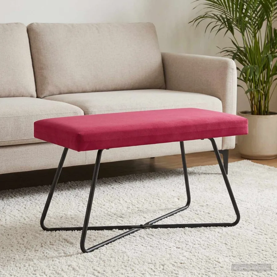 banc Bordeaux 80 x 40 x 45 cm Velours