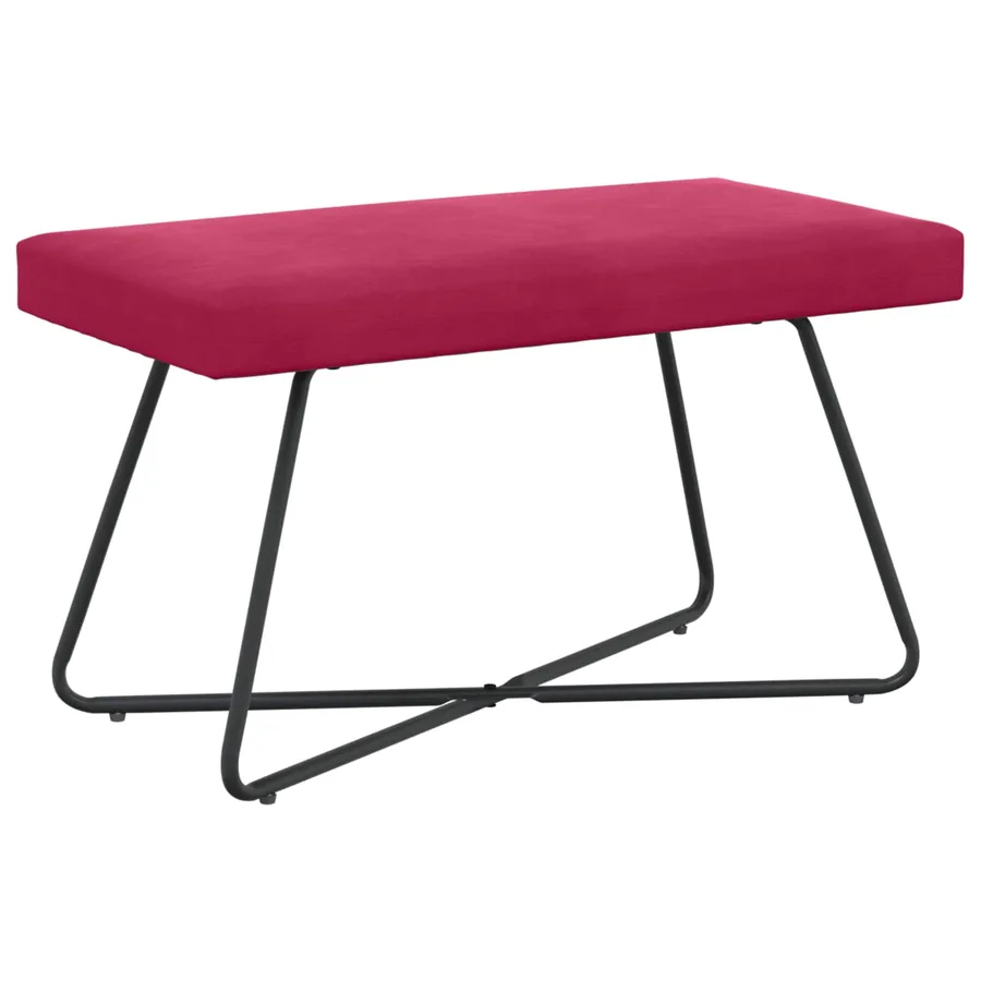 banc Bordeaux 80 x 40 x 45 cm Velours - 2