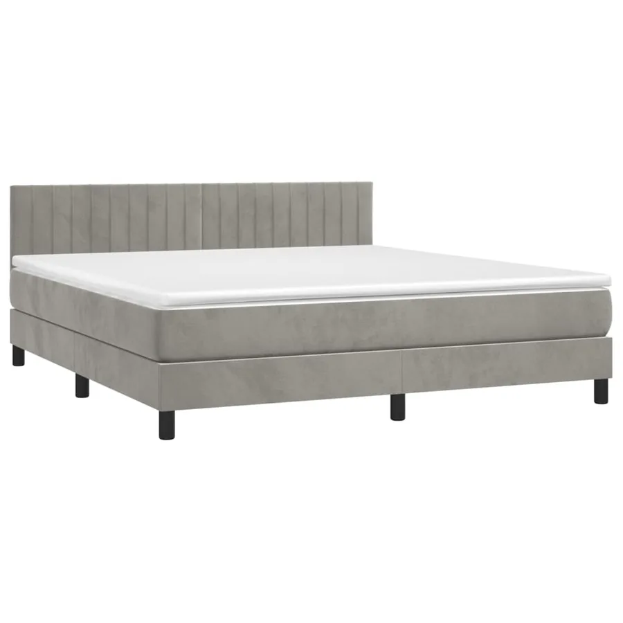Sommier à lattes de lit avec matelas LED Gris clair 180x200 cm - 3