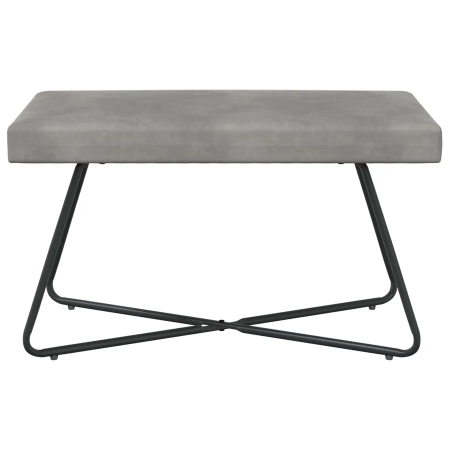 banc Gris clair 80 x 40 x 45 cm Velours - 5