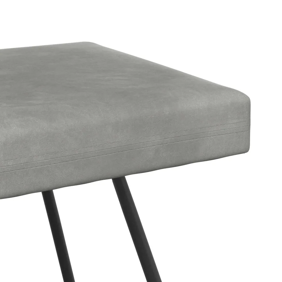 banc Gris clair 80 x 40 x 45 cm Velours - 6