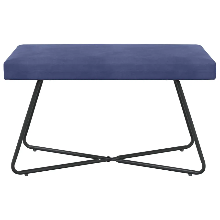 banc Bleu police 80 x 40 x 45 cm Velours - 5