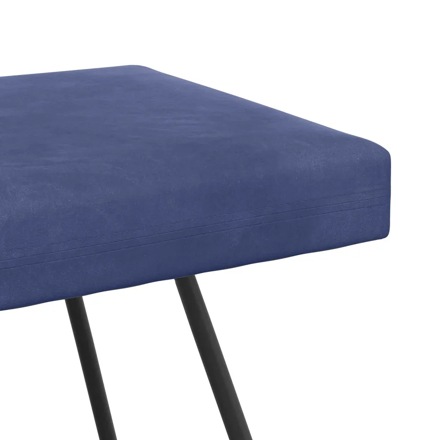 banc Bleu police 80 x 40 x 45 cm Velours - 6