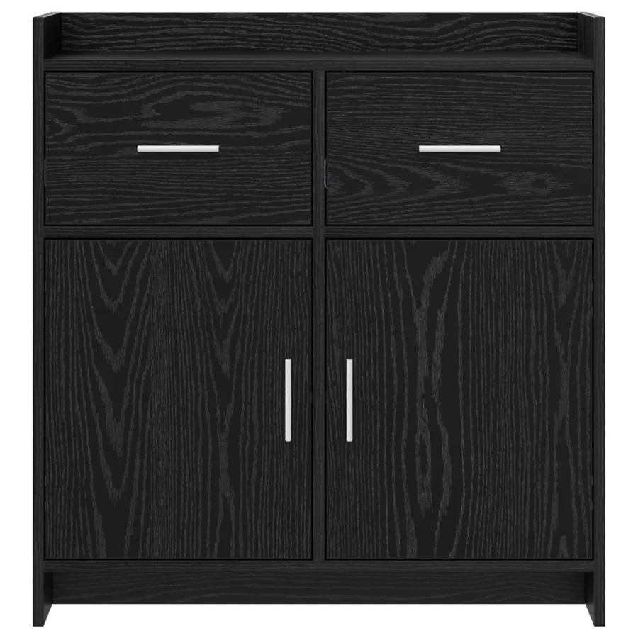 Buffet Chêne noir 75 x 36 x 80 cm Bois d'ingénierie - 5