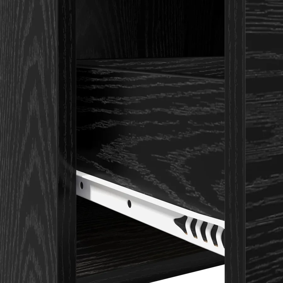 Buffet Chêne noir 75 x 36 x 80 cm Bois d'ingénierie - 8
