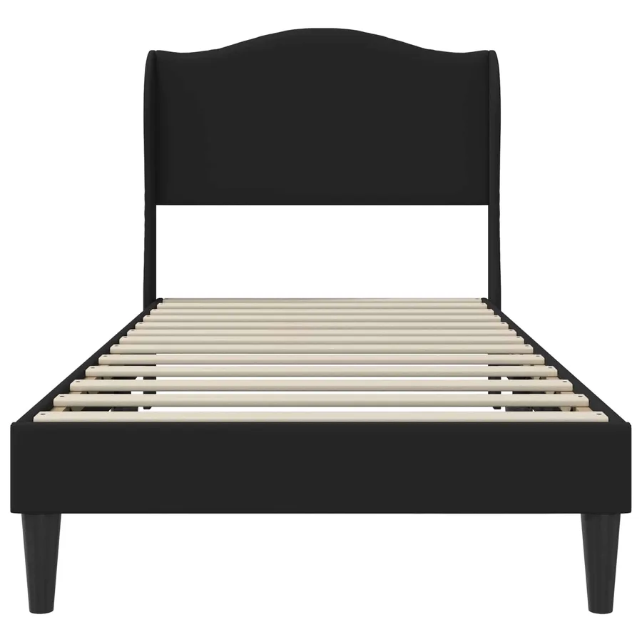 Cadre de lit avec tête de lit Noir 90 x 190 cm Simili cuir - 4