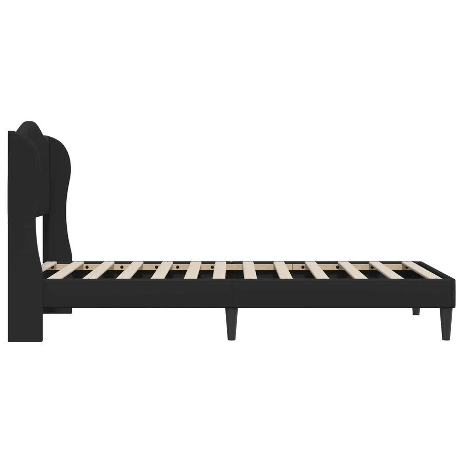 Cadre de lit avec tête de lit Noir 90 x 190 cm Simili cuir - 5