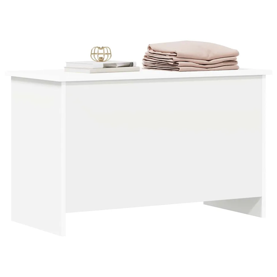 Coffre de rangement Blanc 80 x 40 x 50 cm Bois d'ingénierie - 3