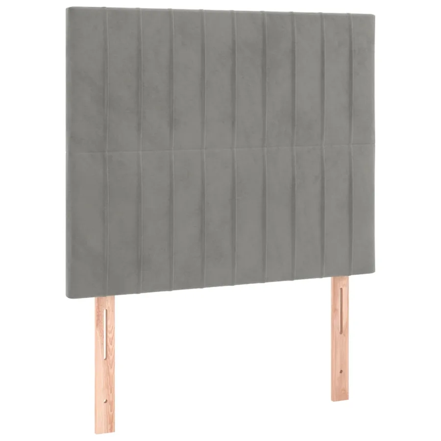 Sommier à lattes de lit matelas LED Gris clair 90x190cm Velours - 7