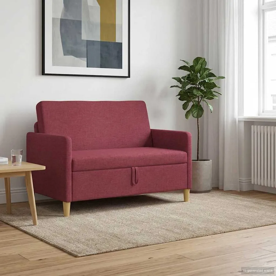 Sofa avec rangement Bordeaux 122 x 78 x 87 cm Polyester - 3