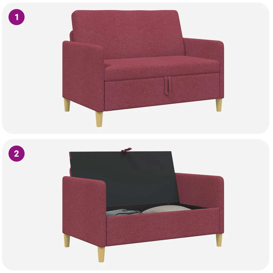 Sofa avec rangement Bordeaux 122 x 78 x 87 cm Polyester - 6