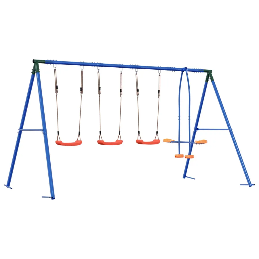 Ensemble de balançoires d'extérieur Multicolore Acier et PE - 6
