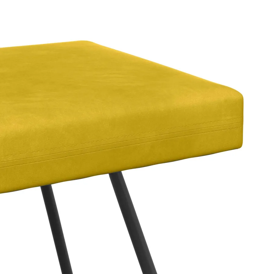 banc Jaune 80 x 40 x 45 cm Velours - 6