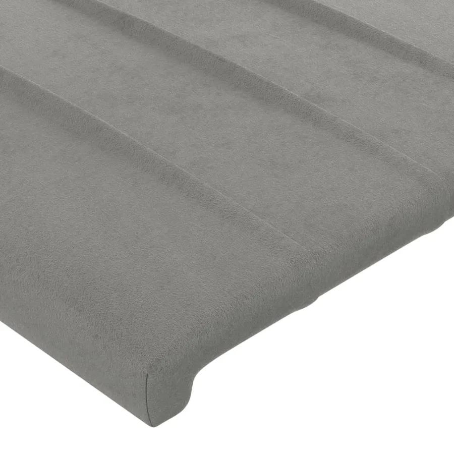 Cadre de lit sans matelas gris clair 90x200 cm velours - 10