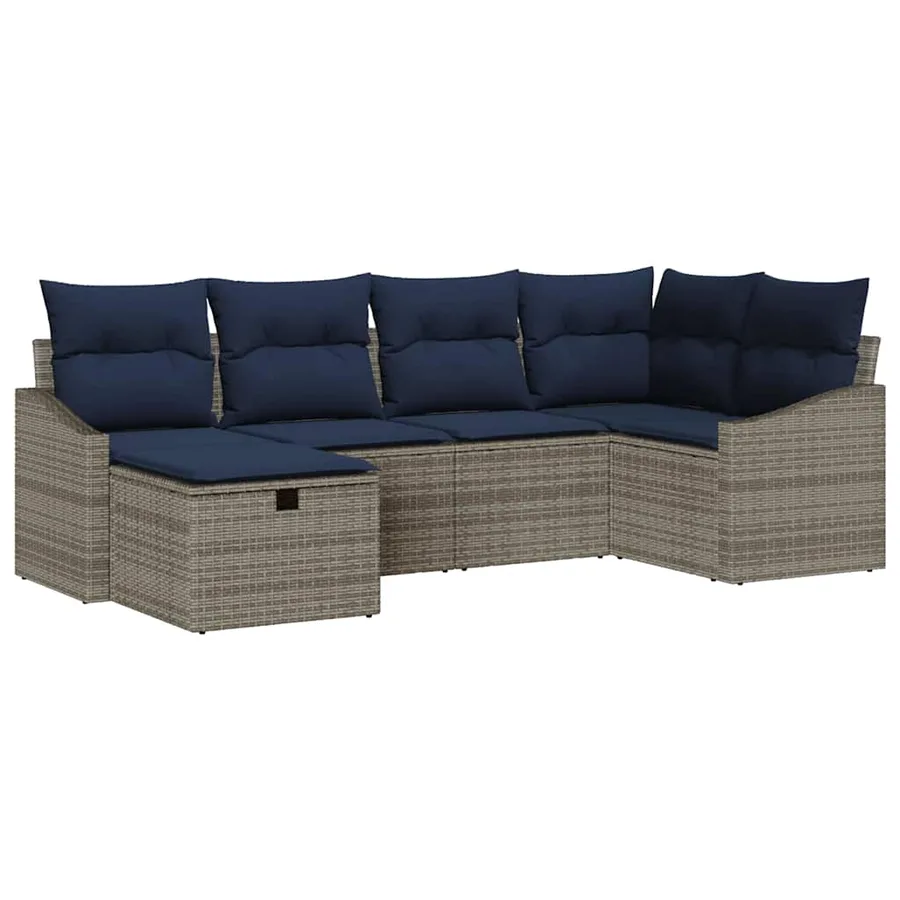 Ensemble de Canapés avec coussin 3 pcs polyrotin - 2