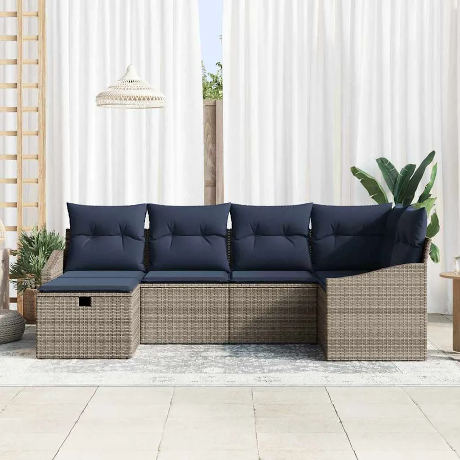 Ensemble de Canapés avec coussin 3 pcs polyrotin - 3