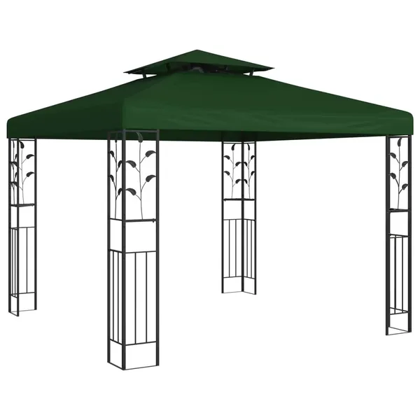 Pavillon 3 x 3 x 2,68 m Vert Polyester et Acier