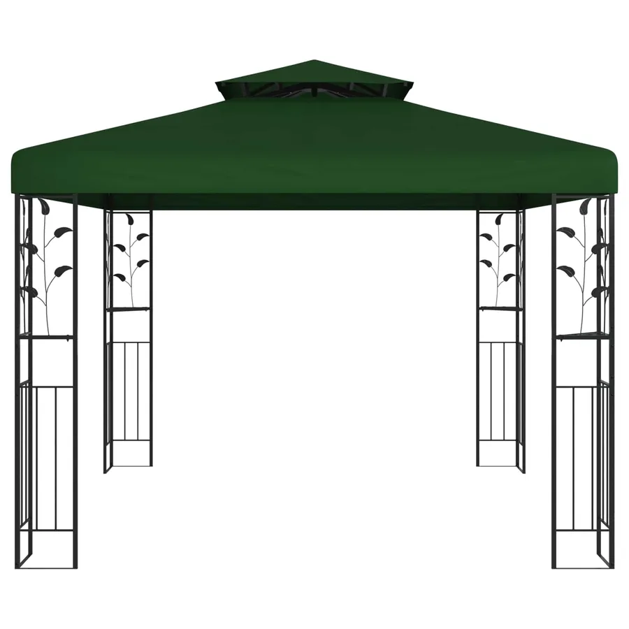 Pavillon 3 x 3 x 2,68 m Vert Polyester et Acier - 2