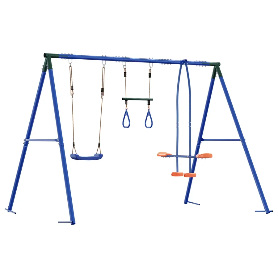 Ensemble de balançoires d'extérieur Multicolore Acier et PE - 6