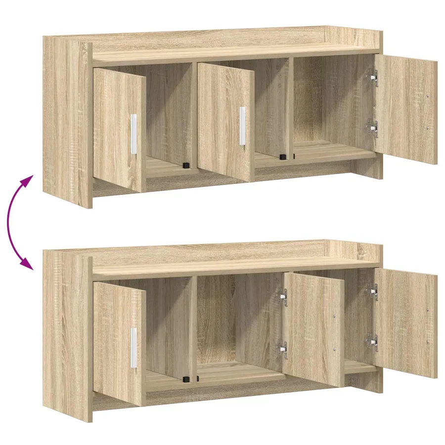 Meuble TV 102 x 33 x 47 cm Chêne Sonoma Bois d'ingénierie - 9