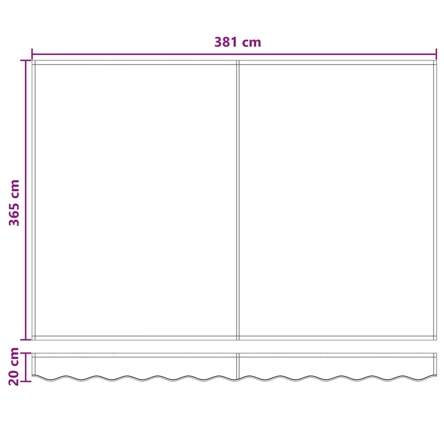 Auvent rétractable Sable 400 × 350 cm Polyester - 14