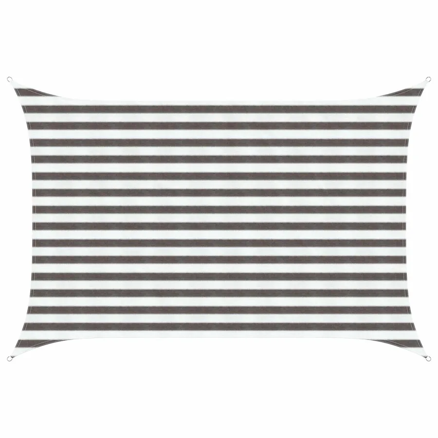 Voile d'ombre Gris clair et blanc 2 x 3 m HDPE