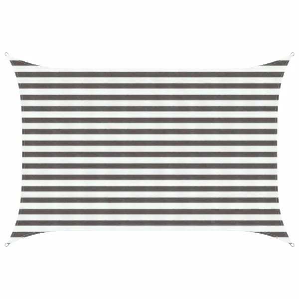 Voile d'ombre Gris clair et blanc 2 x 3 m HDPE