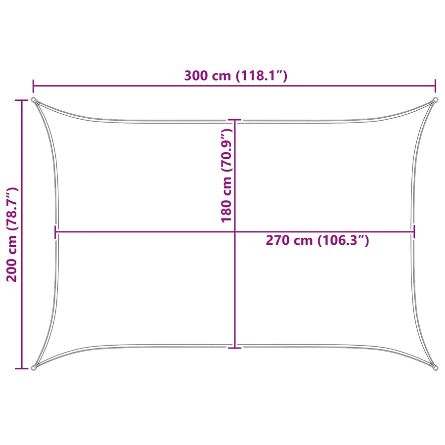 Voile d'ombre Gris clair et blanc 2 x 3 m HDPE - 8