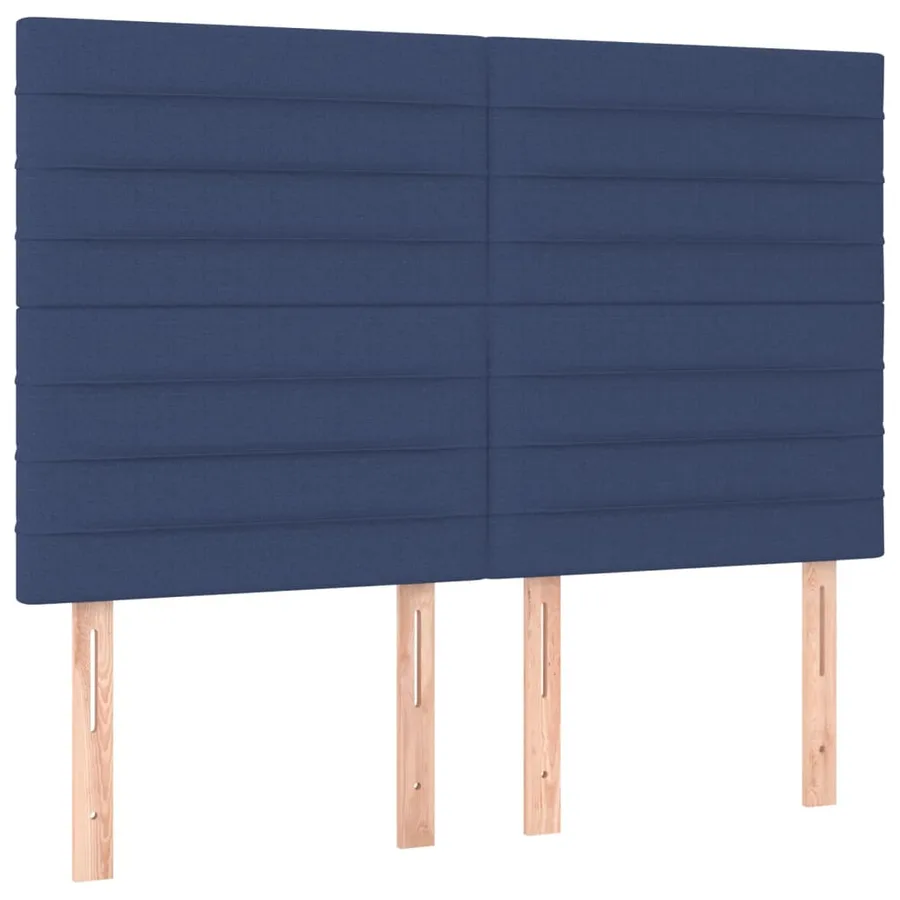 Cadre de lit sans matelas bleu 140x200 cm tissu - 8