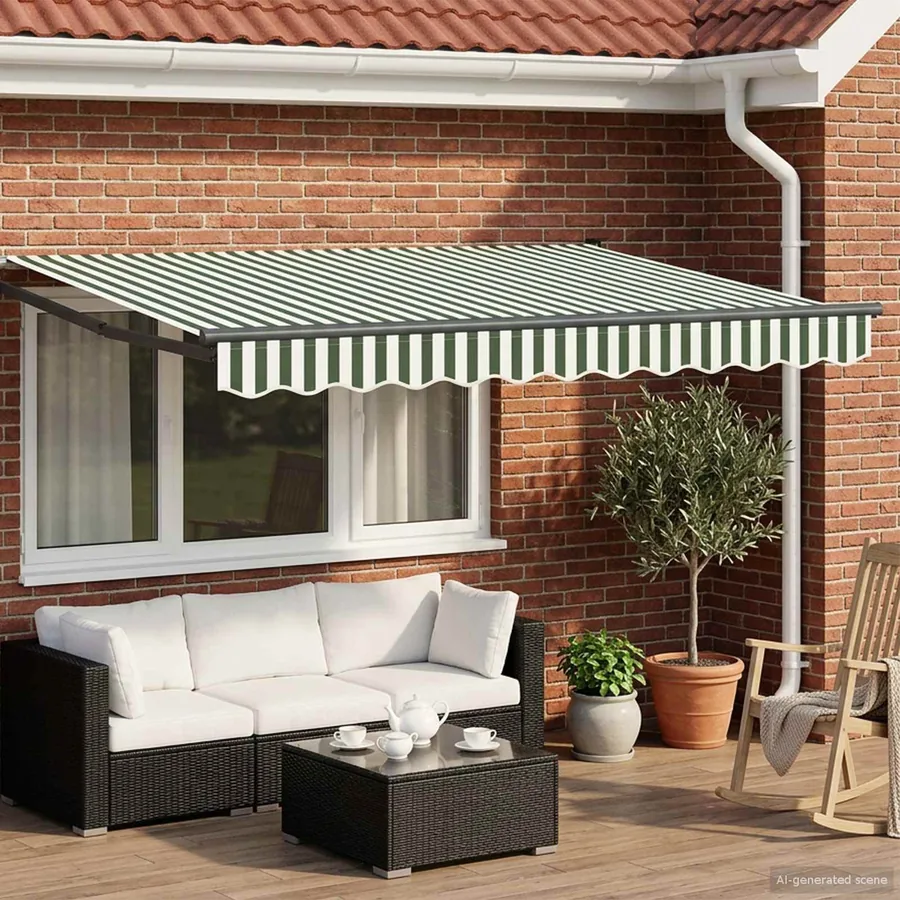 Auvent rétractable électrique Vert, Blanc, Anthracite 2,5 x 2 m
