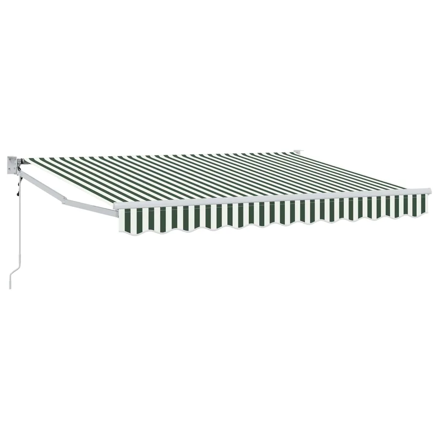 Auvent rétractable Vert et blanc 2,5 x 2 m Polyester et métal - 2