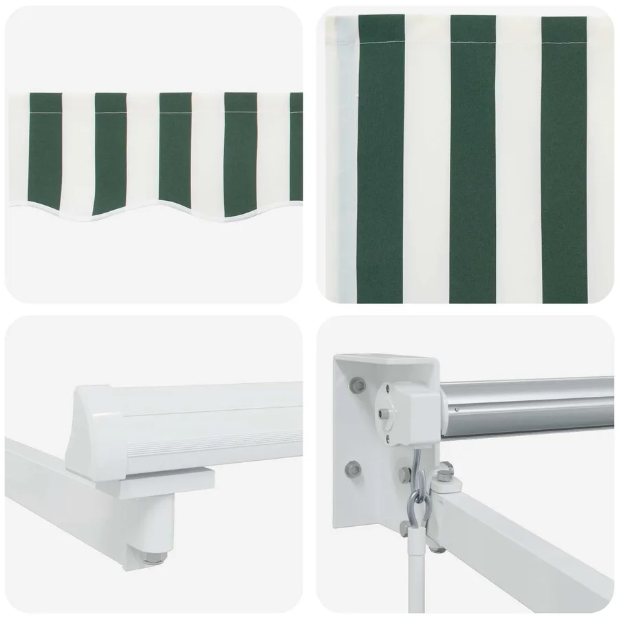 Auvent rétractable Vert et blanc 2,5 x 2 m - 7