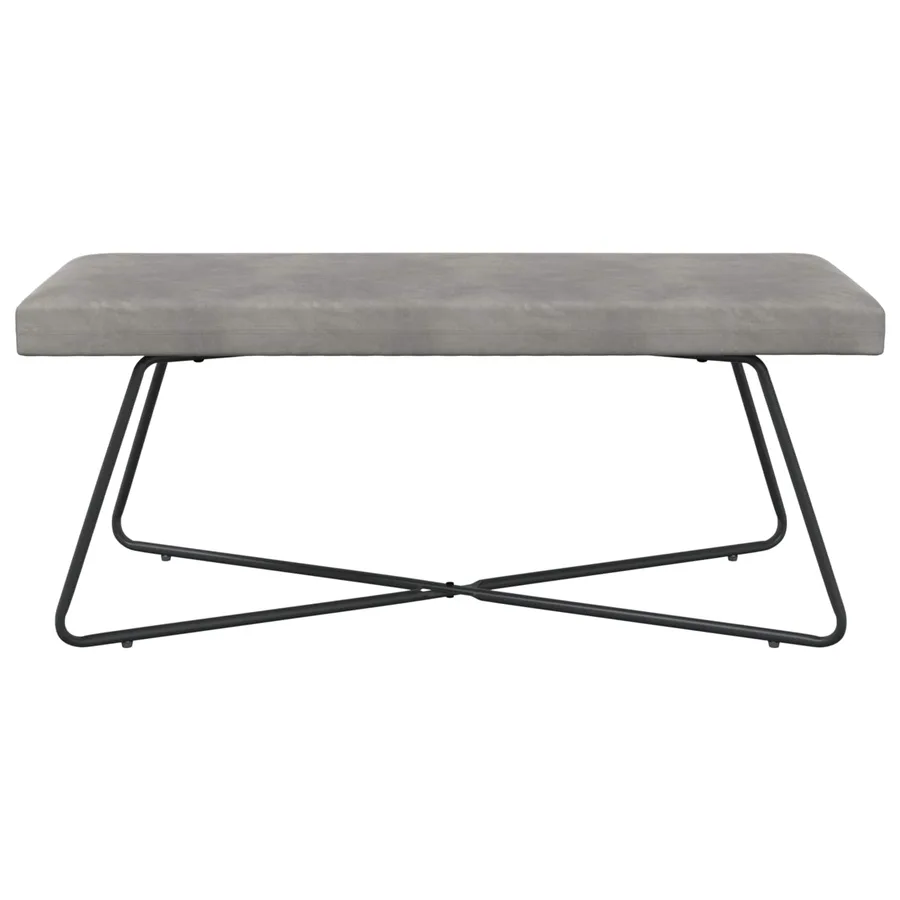 banc Gris clair 110 x 40 x 45 cm Velours - 5