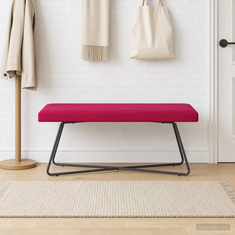 banc Bordeaux 110 x 40 x 45 cm Velours
