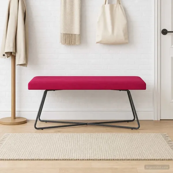 banc Bordeaux 110 x 40 x 45 cm Velours