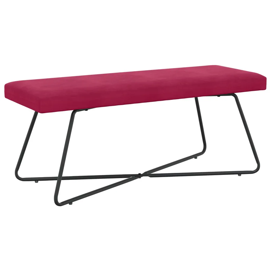 banc Bordeaux 110 x 40 x 45 cm Velours - 2