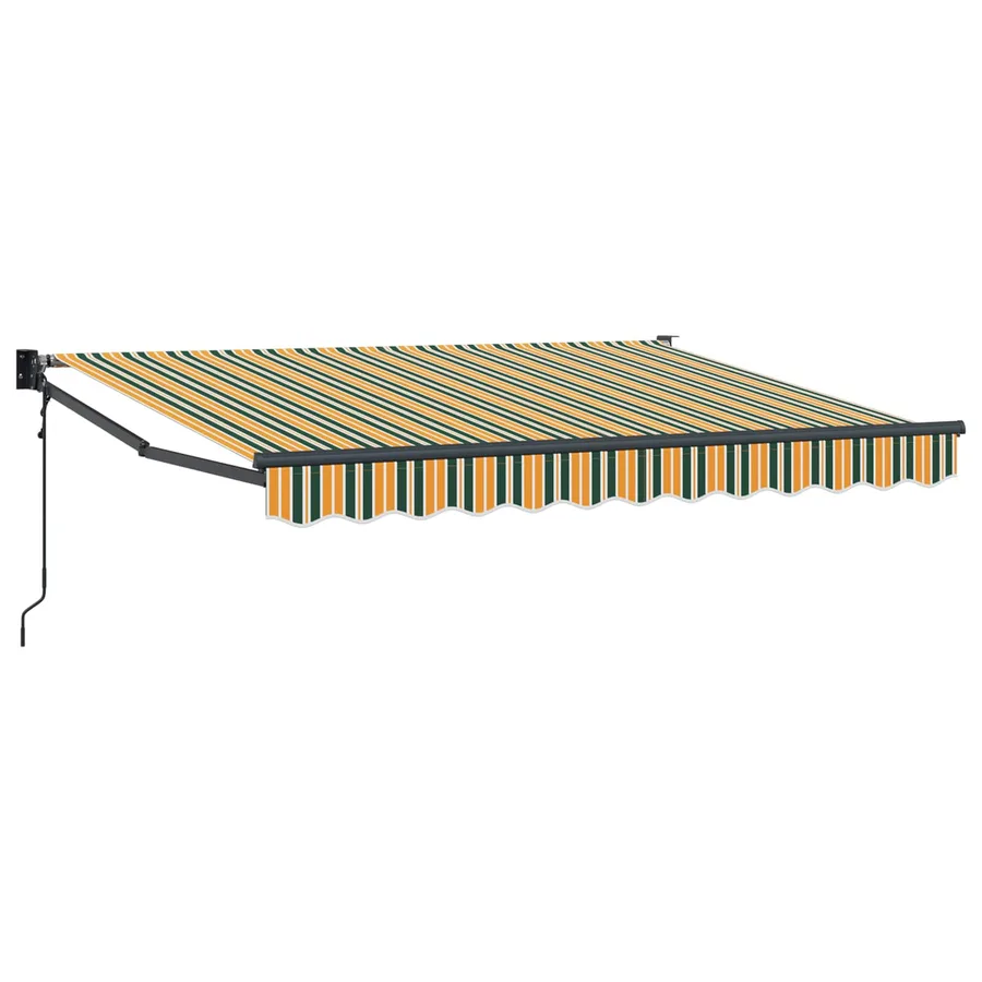 Auvent rétractable Vert et jaune 3 x 2 m Polyester et métal - 2