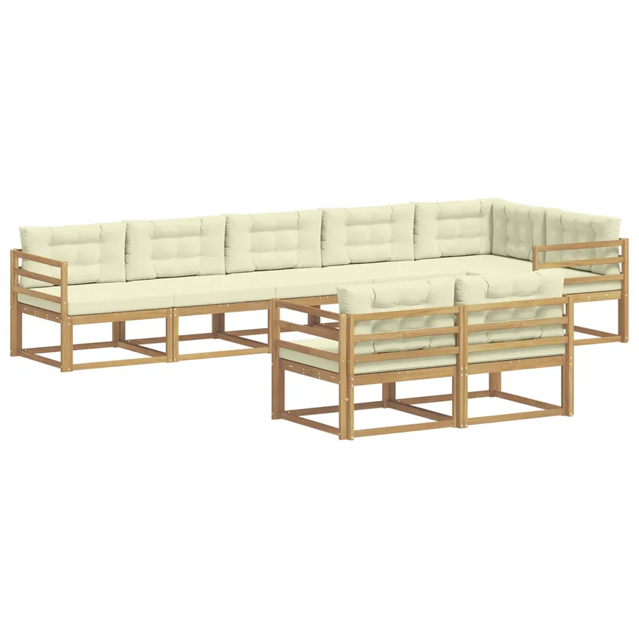 Ensemble de canapés d'extérieur 6 pc Blanc et crème Polyester - 2