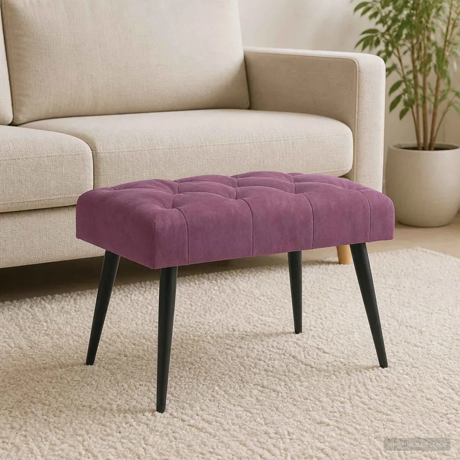 Banc avec capitonnage bouton Pourpre 60 x 40 x 45 cm Velours
